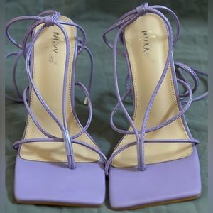 Mixx Shuz- Lavender square toe sandal heels in Size 9